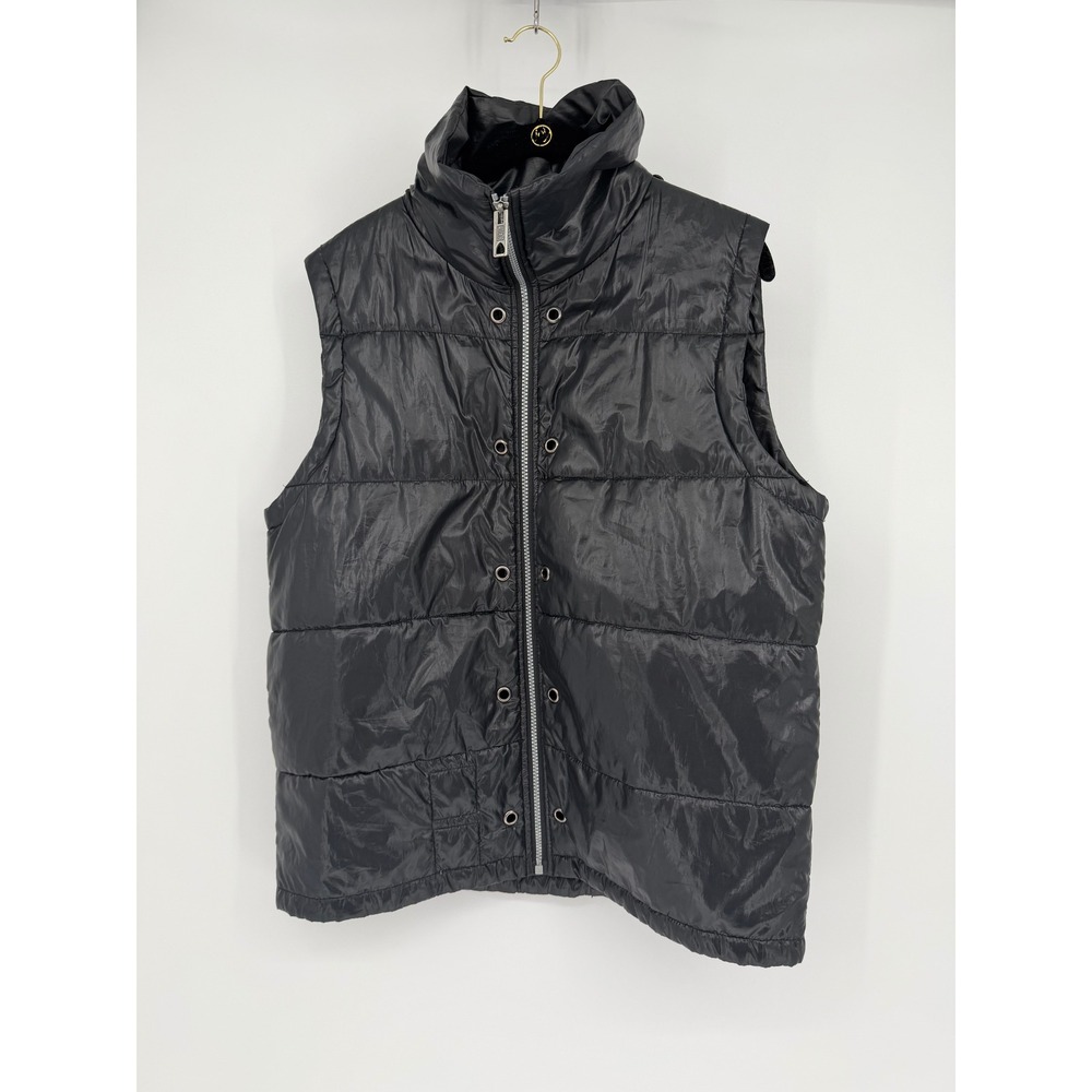 Scotch & Soda Mens Black Puffer Vest Shiny Quilted Sleeveless Jacket